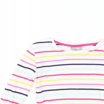 I love girl wear  Girls Multicoloured Striped  Basic T-Shirt Size 7 Years