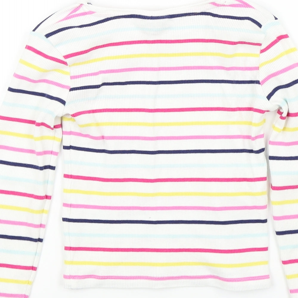 I love girl wear  Girls Multicoloured Striped  Basic T-Shirt Size 7 Years