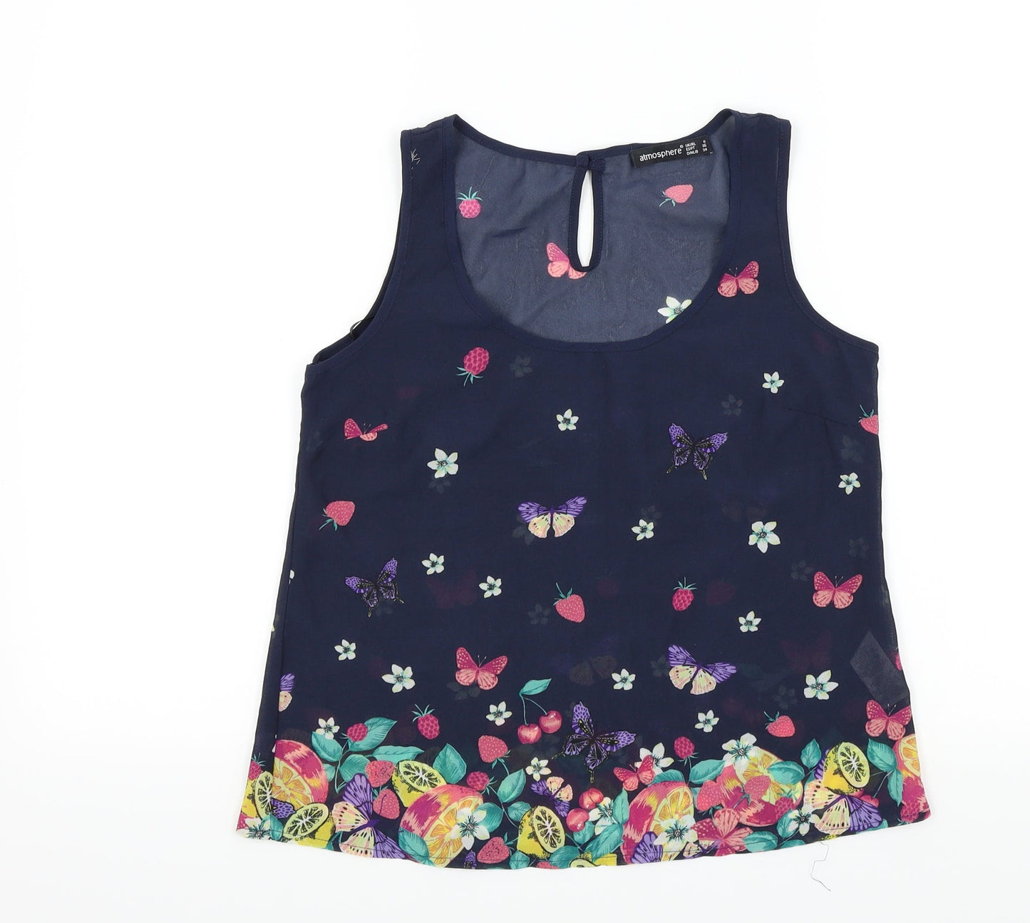 Primark Womens Multicoloured Colourblock  Basic T-Shirt Size 8  - butteflies