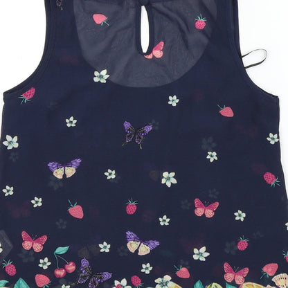 Primark Womens Multicoloured Colourblock  Basic T-Shirt Size 8  - butteflies