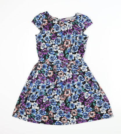 Dorothy Perkins Womens Multicoloured Floral  Fit & Flare  Size 6