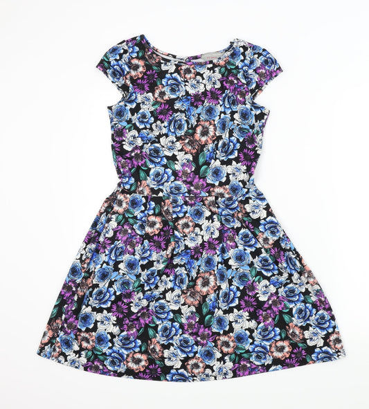 Dorothy Perkins Womens Multicoloured Floral  Fit & Flare  Size 6