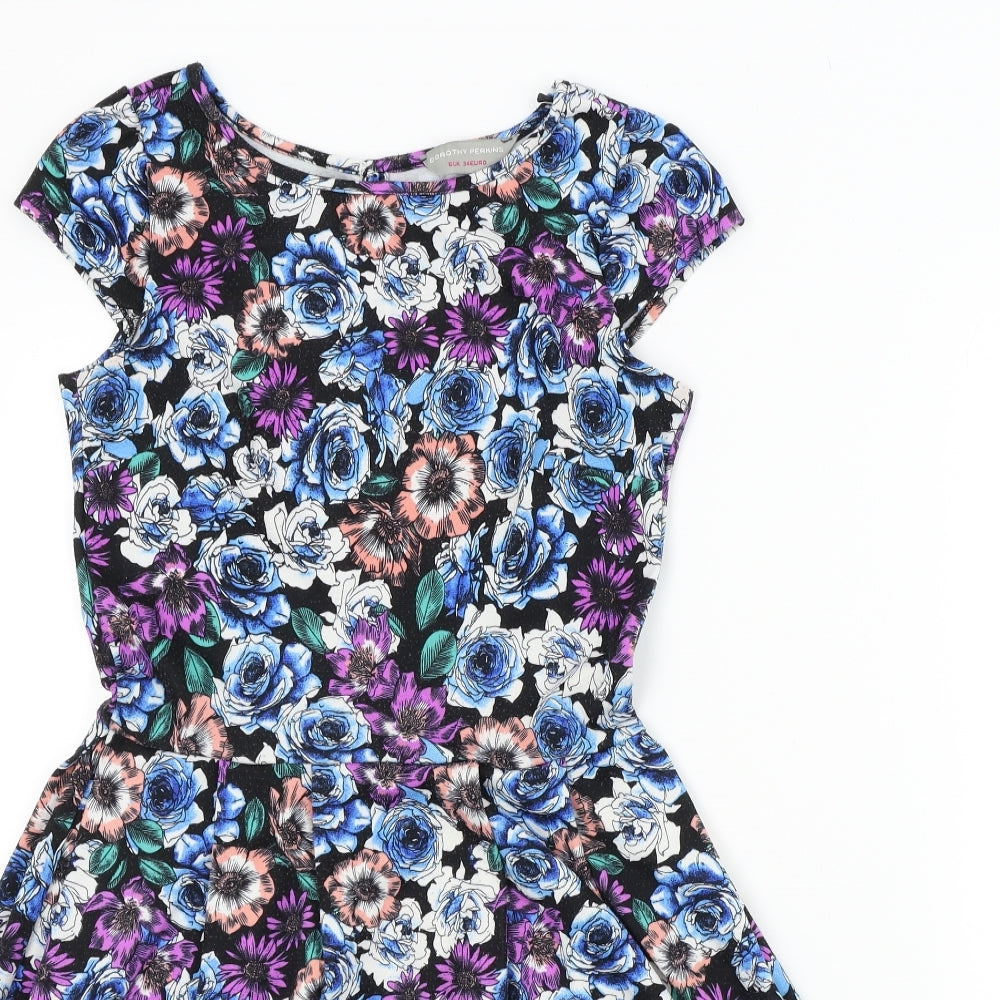 Dorothy Perkins Womens Multicoloured Floral  Fit & Flare  Size 6
