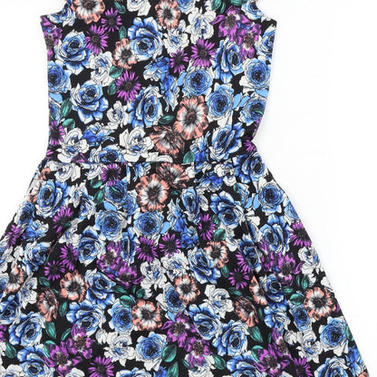 Dorothy Perkins Womens Multicoloured Floral  Fit & Flare  Size 6