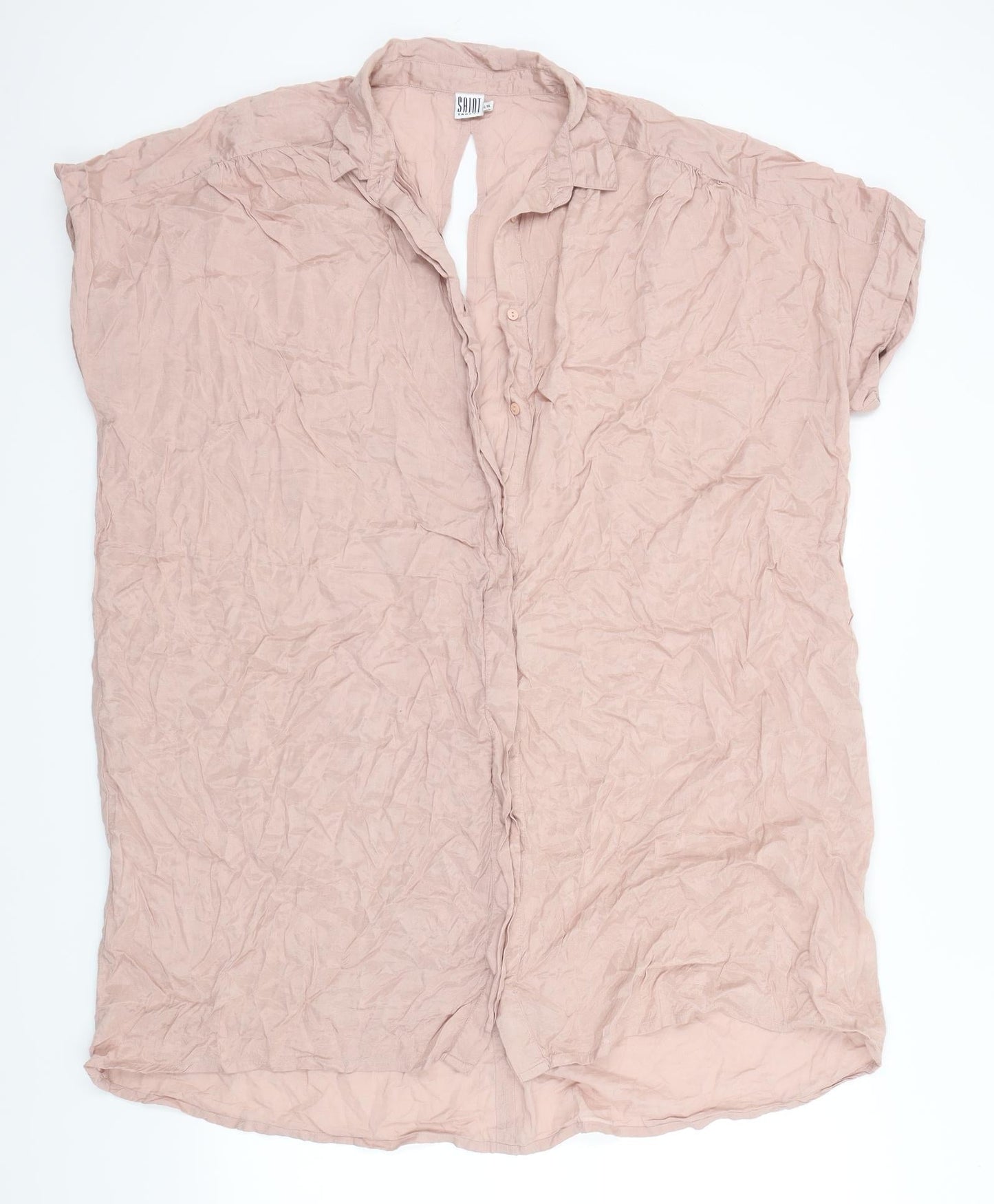 Saint Womens Pink   Basic Button-Up Size 2XL  - Open Back