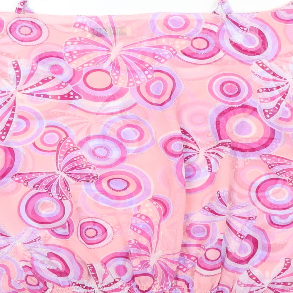 bonus moda Womens Pink Geometric  Basic Blouse Size XL