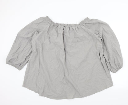 Womens UK Size 2XL MissLook Grey Basic Blouse