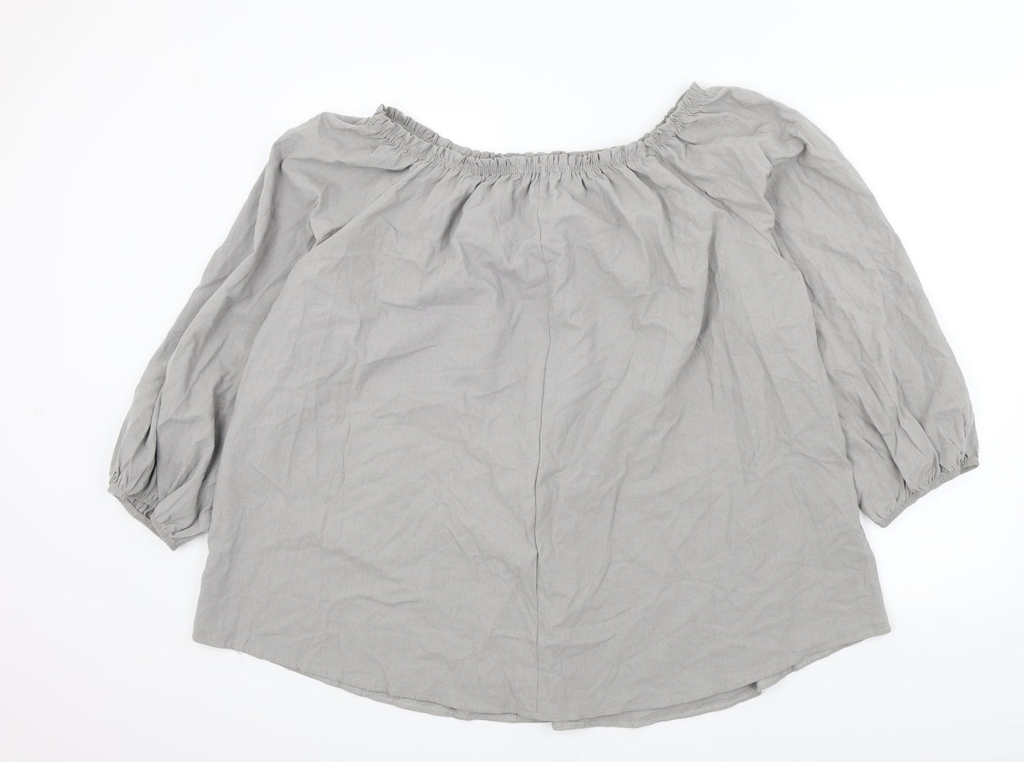 Womens UK Size 2XL MissLook Grey Basic Blouse
