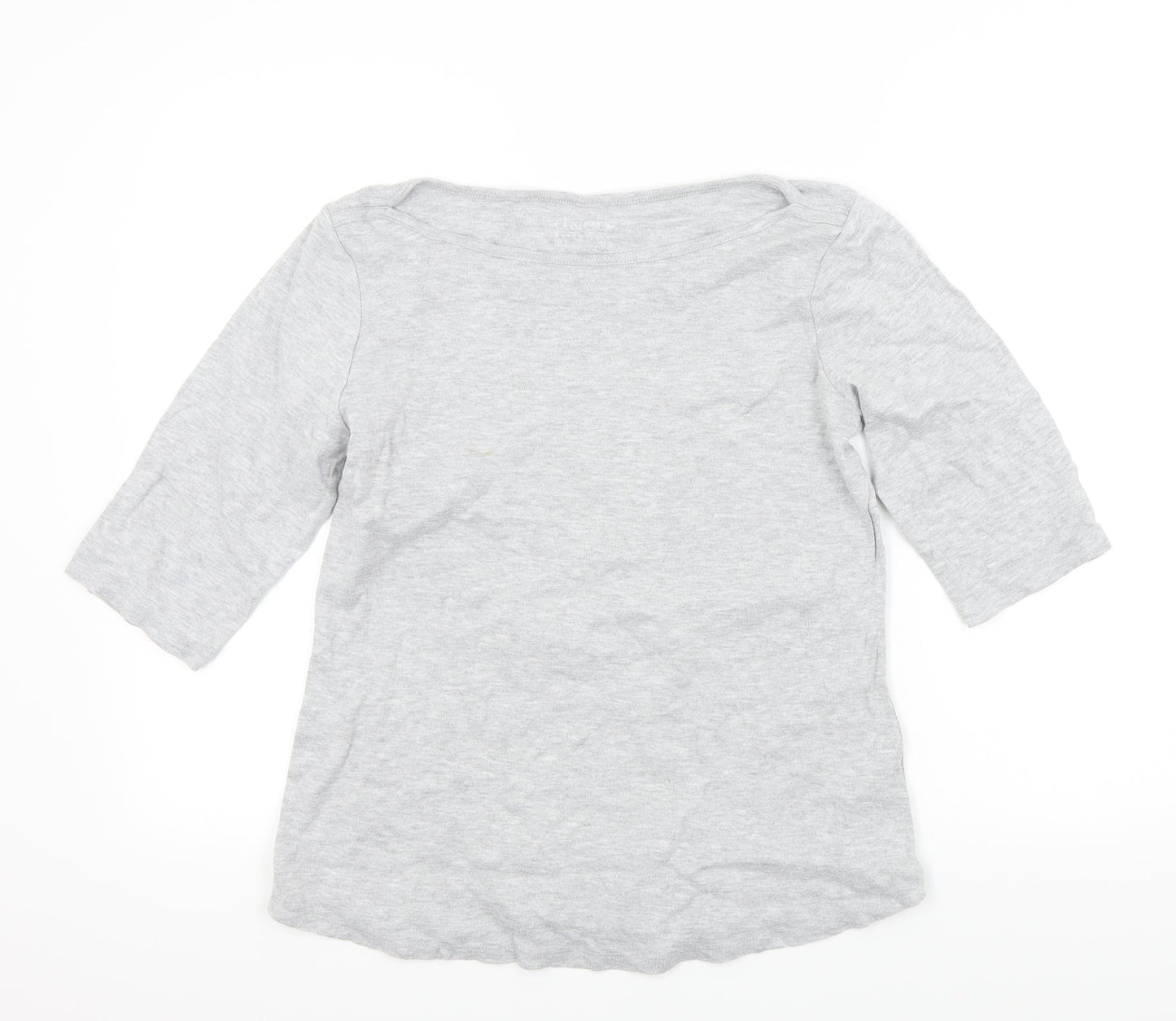 Denim & Co. Womens Grey Colourblock  Basic T-Shirt Size M