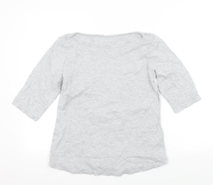 Denim & Co. Womens Grey Colourblock  Basic T-Shirt Size M