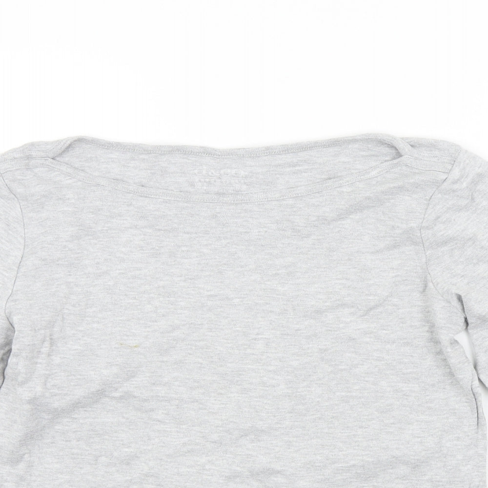 Denim & Co. Womens Grey Colourblock  Basic T-Shirt Size M