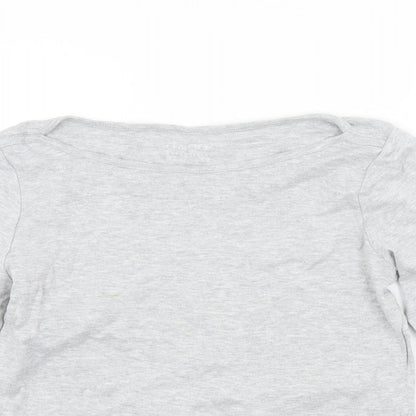 Denim & Co. Womens Grey Colourblock  Basic T-Shirt Size M