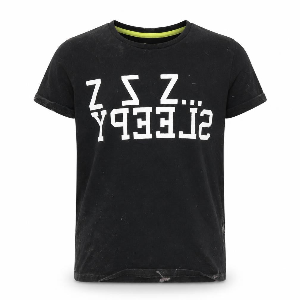 Marks & Spencer Boys Black Houndstooth  Basic T-Shirt Size 6-7 Years