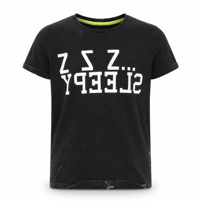 Marks & Spencer Boys Black Houndstooth  Basic T-Shirt Size 6-7 Years