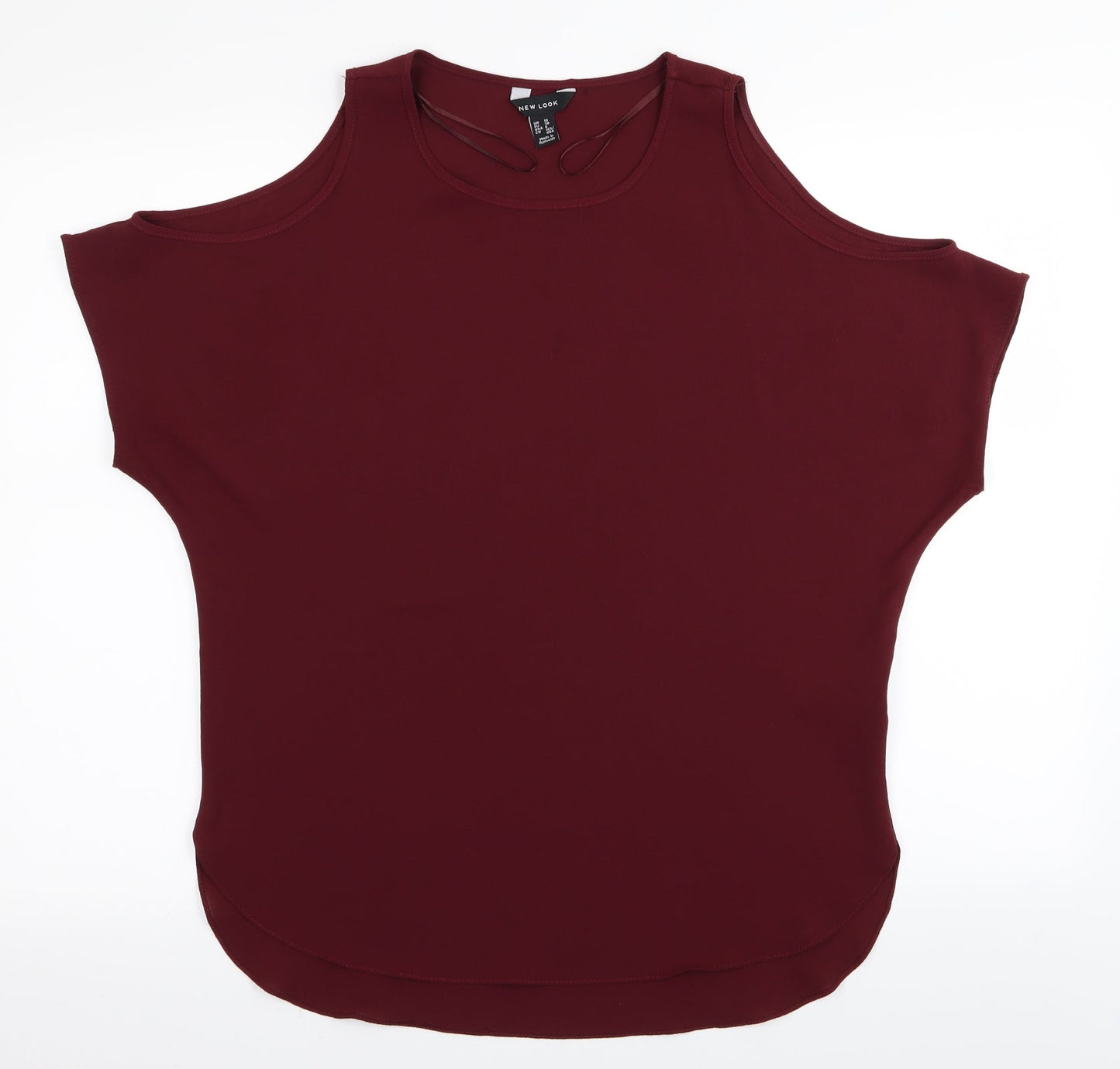 Womens UK Size 10 New Look Red Basic Blouse