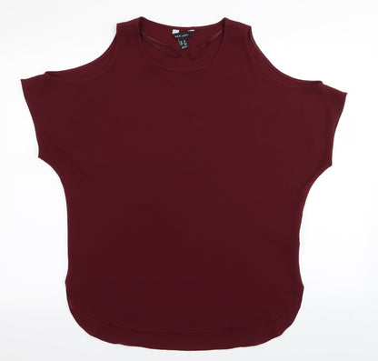 Womens UK Size 10 New Look Red Basic Blouse