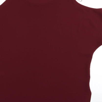 Womens UK Size 10 New Look Red Basic Blouse
