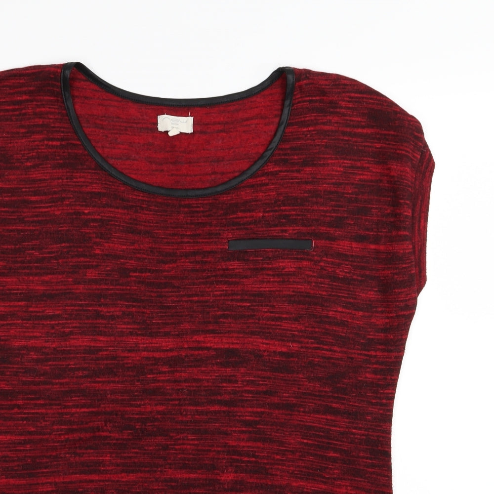 Womens UK Size 12 New Look Red Basic T-Shirt