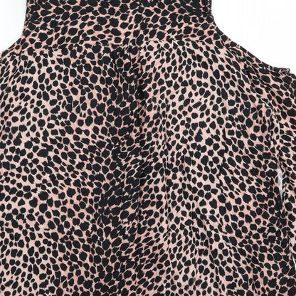 Topshop Womens Multicoloured Animal Print  Basic Button-Up Size 12
