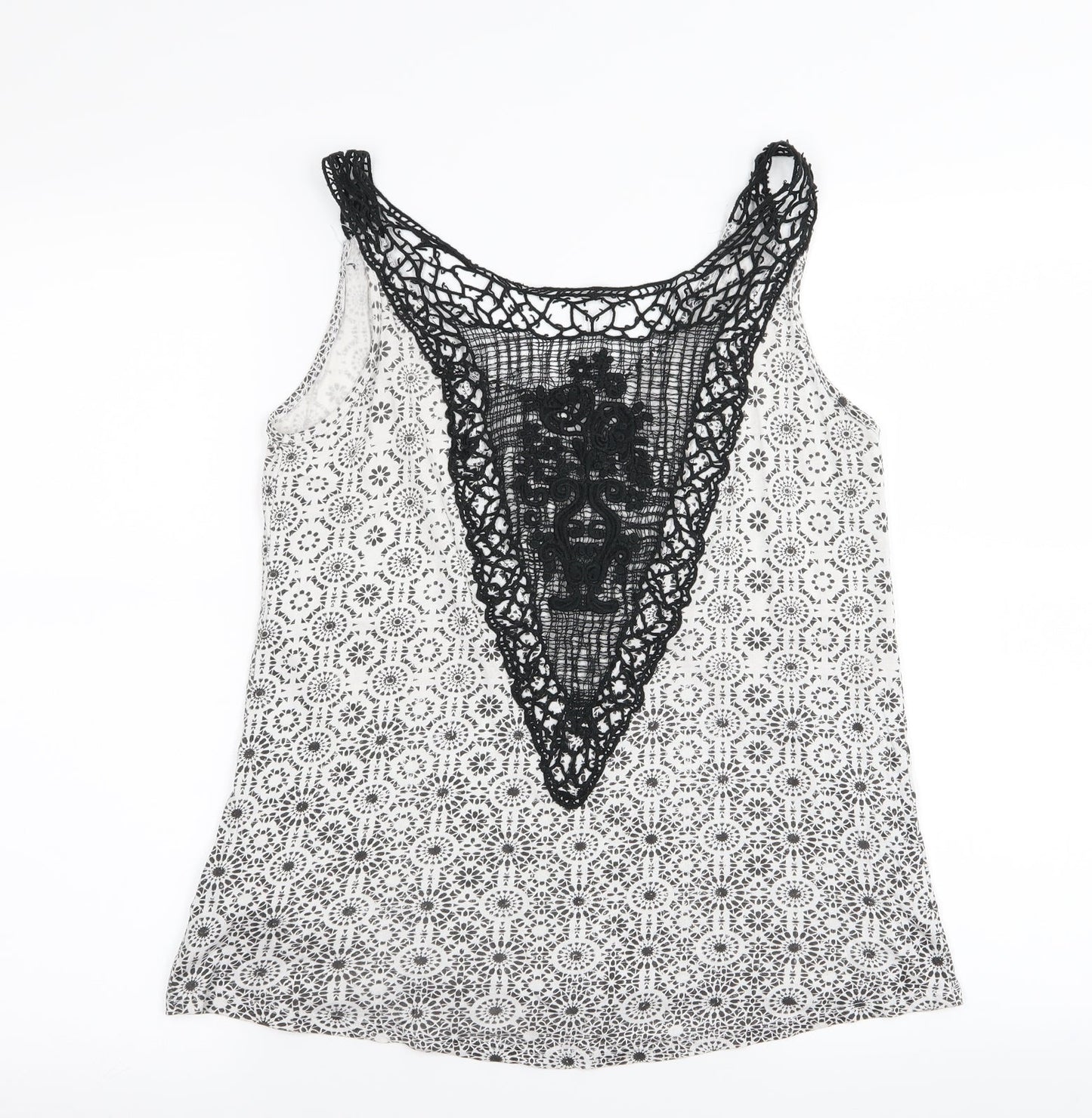 Womens UK Size 10 New Look White Basic Tank
