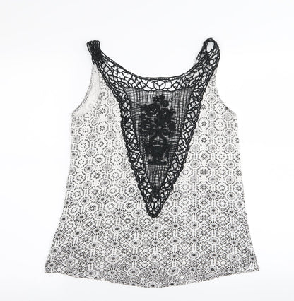 Womens UK Size 10 New Look White Basic Tank