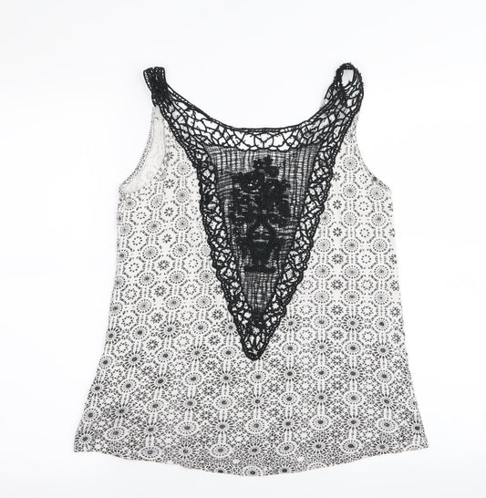 Womens UK Size 10 New Look White Basic Tank