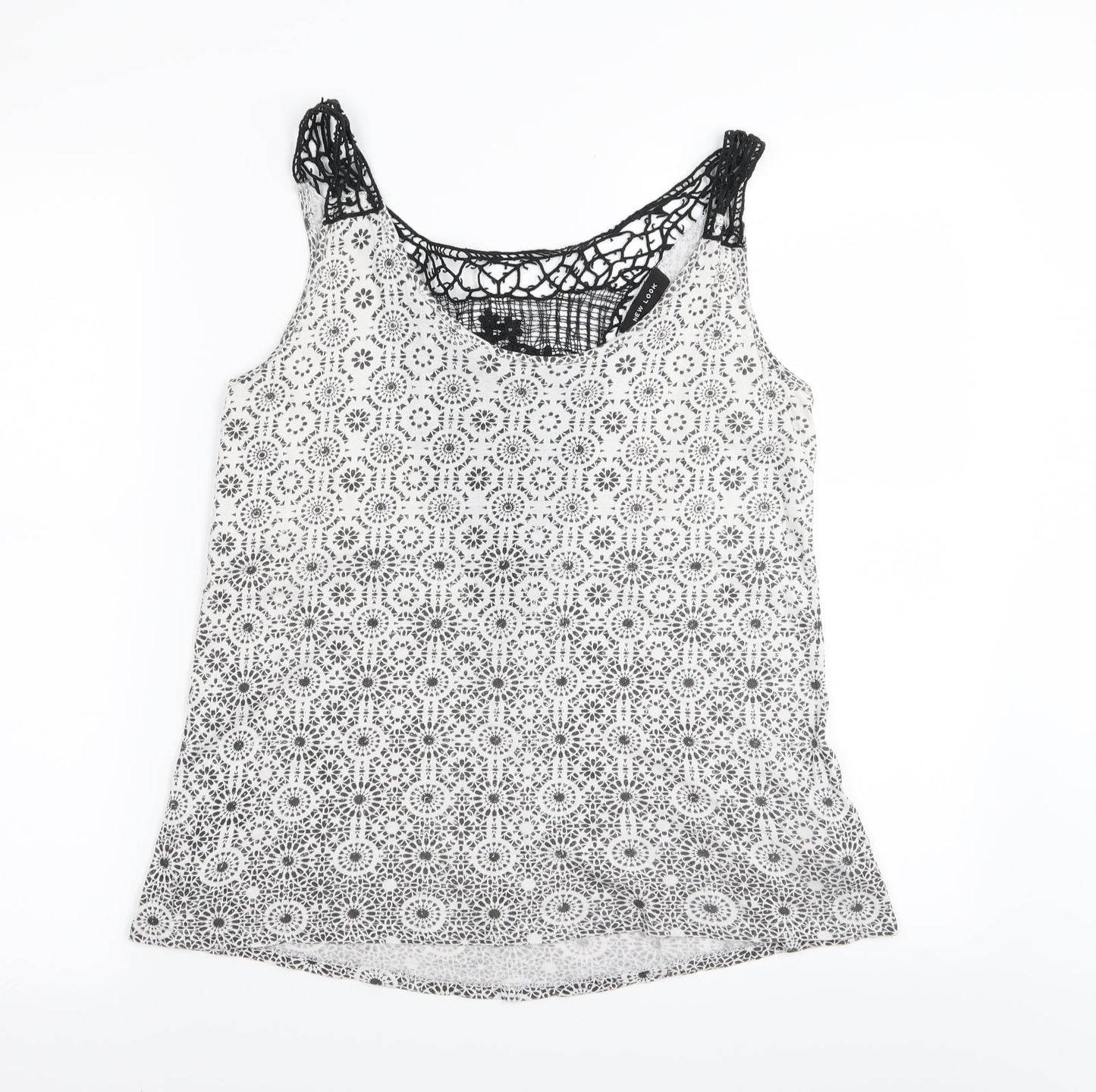 Womens UK Size 10 New Look White Basic Tank