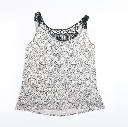 Womens UK Size 10 New Look White Basic Tank