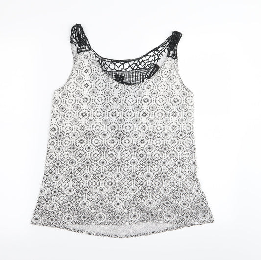 Womens UK Size 10 New Look White Basic Tank