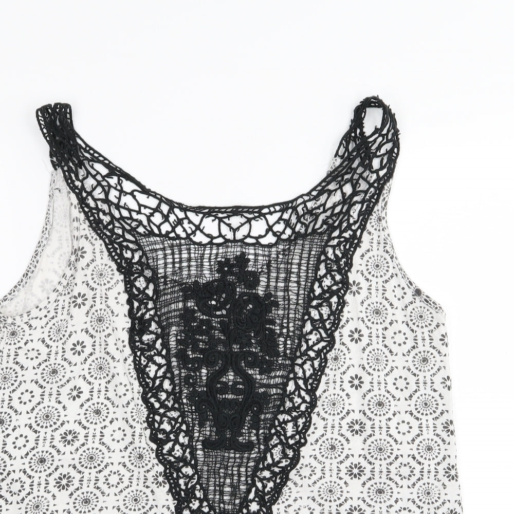 Womens UK Size 10 New Look White Basic Tank