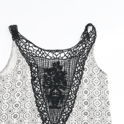 Womens UK Size 10 New Look White Basic Tank
