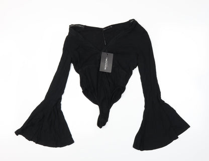 PRETTYLITTLETHING Womens Black   Leotard One-Piece Size 12