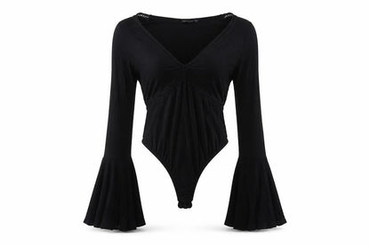 PRETTYLITTLETHING Womens Black   Leotard One-Piece Size 12