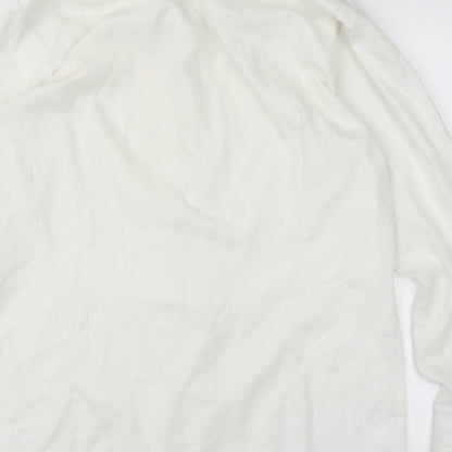 Mens UK Size 16 Collars and Cuffs White  Button-Up Long Sleeve Casual Shirt
