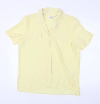 Womens UK Size 16 Design Essentials Yellow Basic Blouse