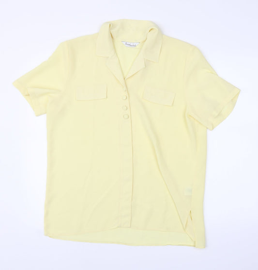 Womens UK Size 16 Design Essentials Yellow Basic Blouse