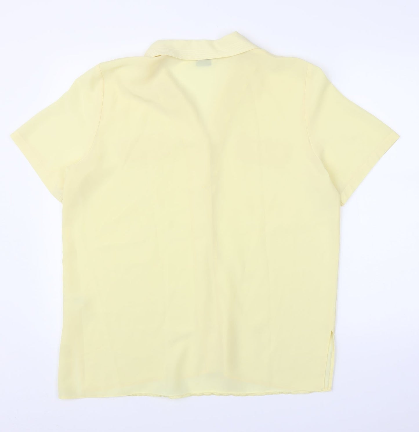 Womens UK Size 16 Design Essentials Yellow Basic Blouse