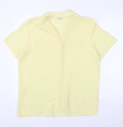 Womens UK Size 16 Design Essentials Yellow Basic Blouse