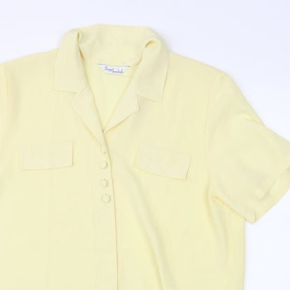 Womens UK Size 16 Design Essentials Yellow Basic Blouse