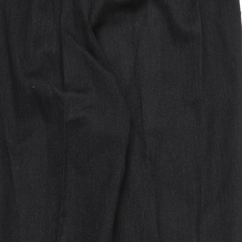 Womens UK Size L Preworn Regular Fit Capri Black Trousers