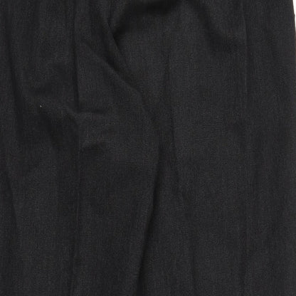 Womens UK Size L Preworn Regular Fit Capri Black Trousers