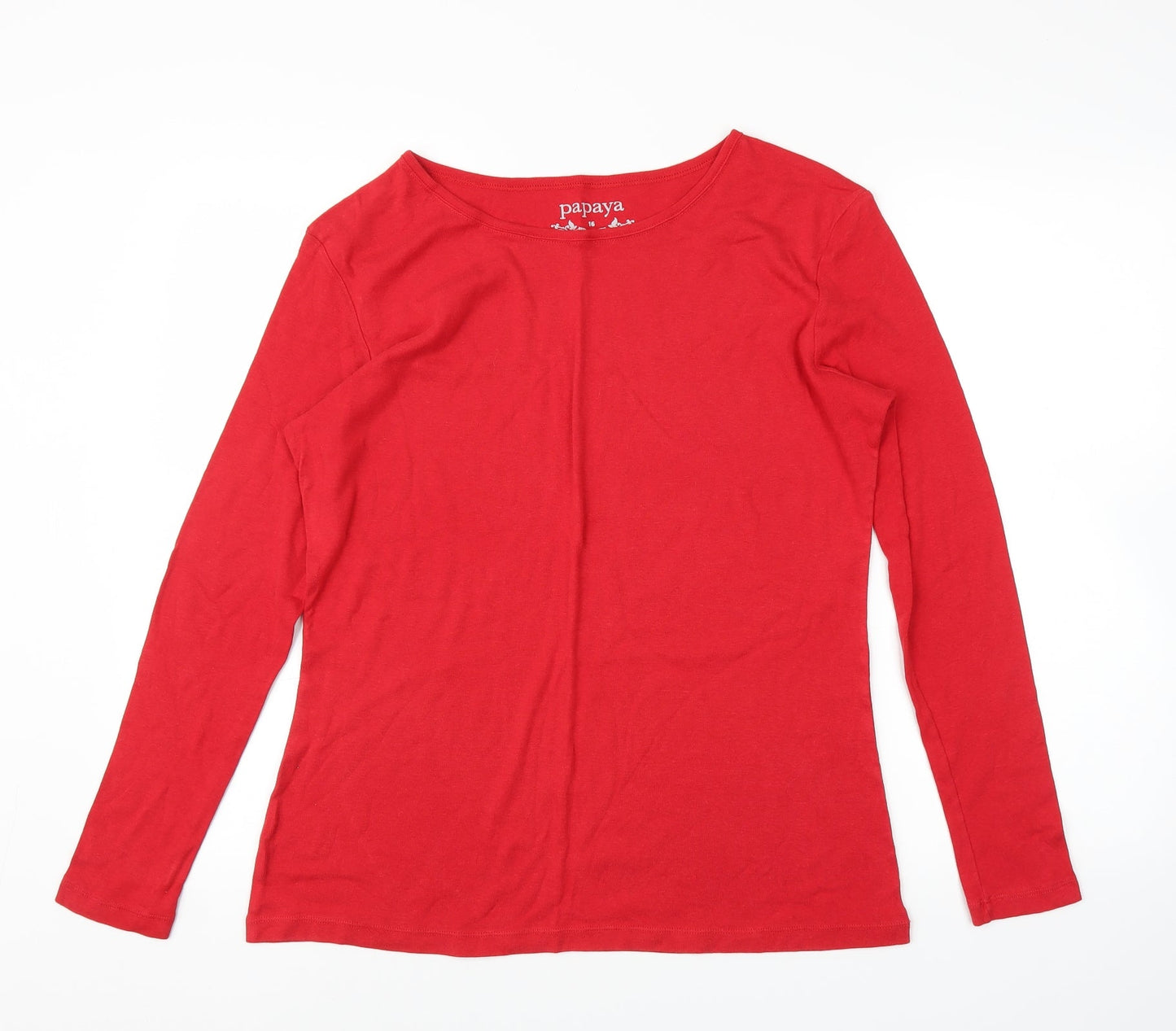 Papaya Womens Red   Basic T-Shirt Size 16