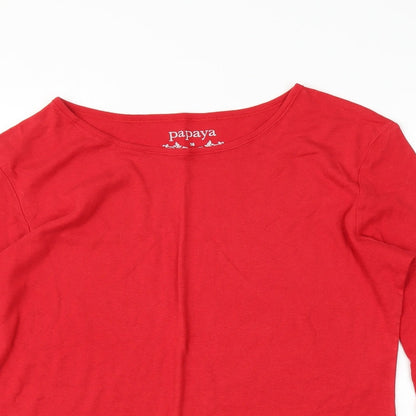 Papaya Womens Red   Basic T-Shirt Size 16