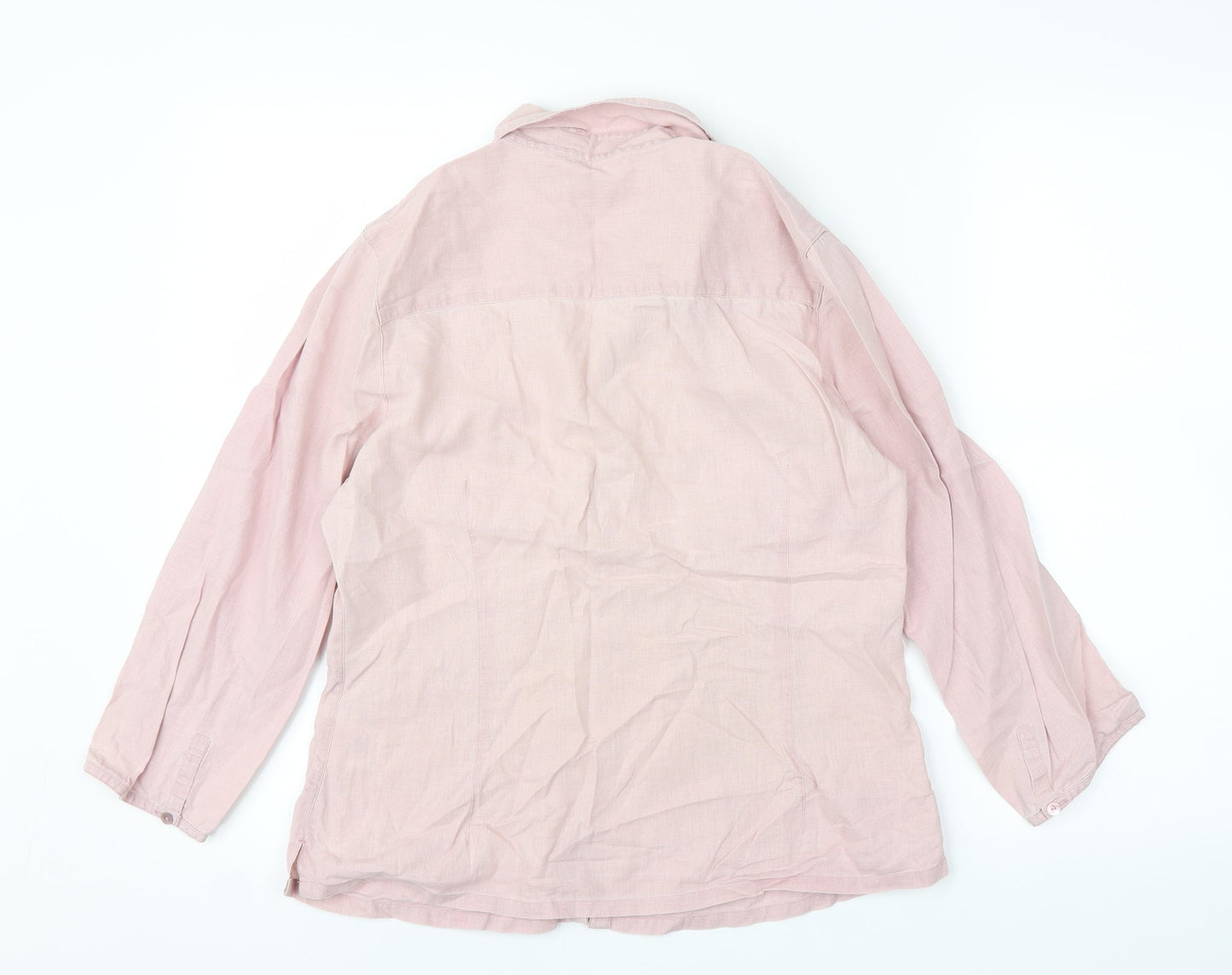 Hawkshead Womens Pink Floral  Basic Button-Up Size 12