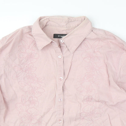 Hawkshead Womens Pink Floral  Basic Button-Up Size 12