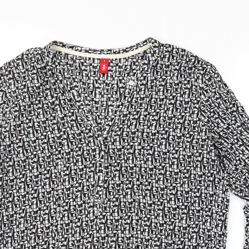 Womens UK Size S EDC Black Basic Blouse