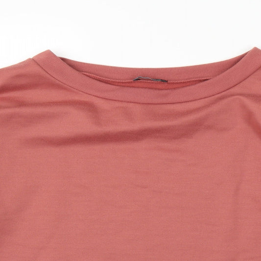 Boohoo Womens Pink   Pullover Jumper Size M  - Cropped