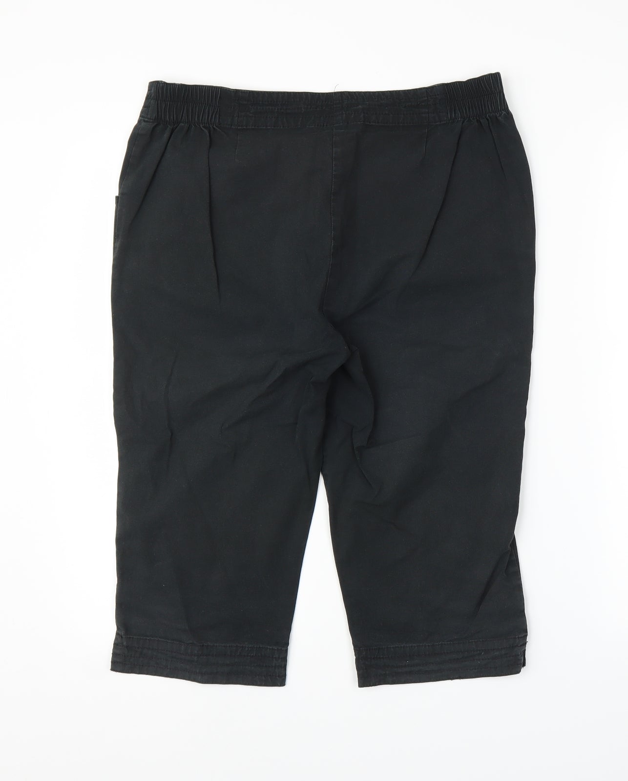 Womens UK Size 12 Emreco Regular Fit Capri Black Trousers