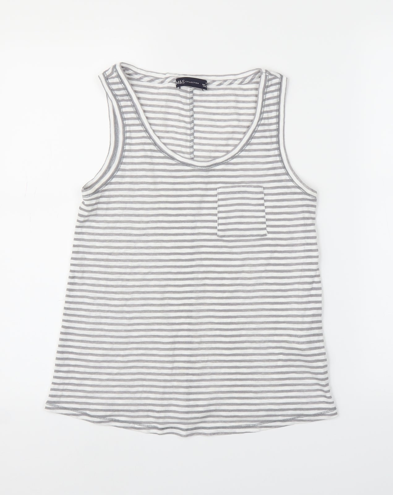Womens UK Size 12 M&S Grey Basic Tank