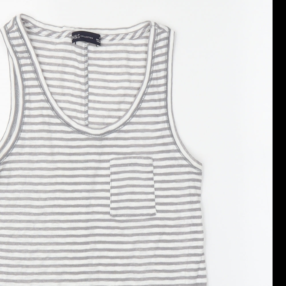 Womens UK Size 12 M&S Grey Basic Tank